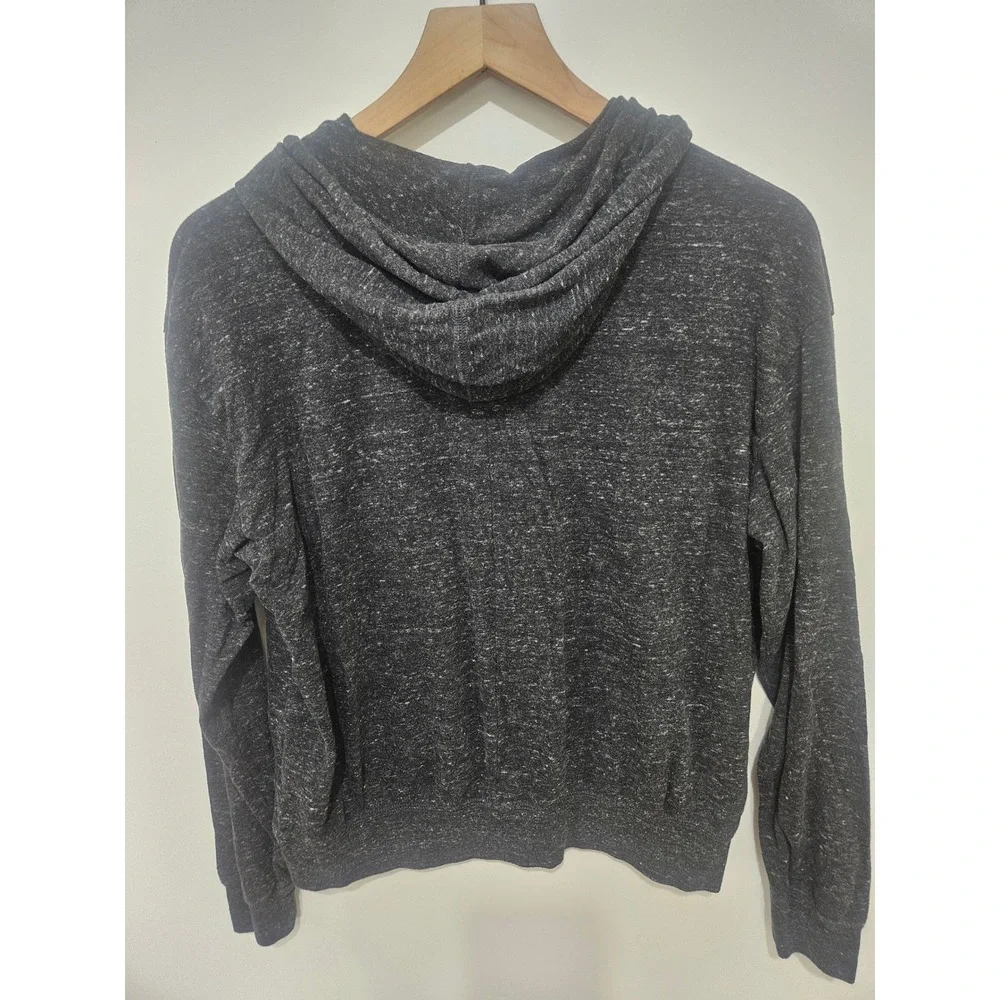 Nike‎ Sportswear Gym Vintage Hoodie Charcoal Heather Grey Script Logo Large